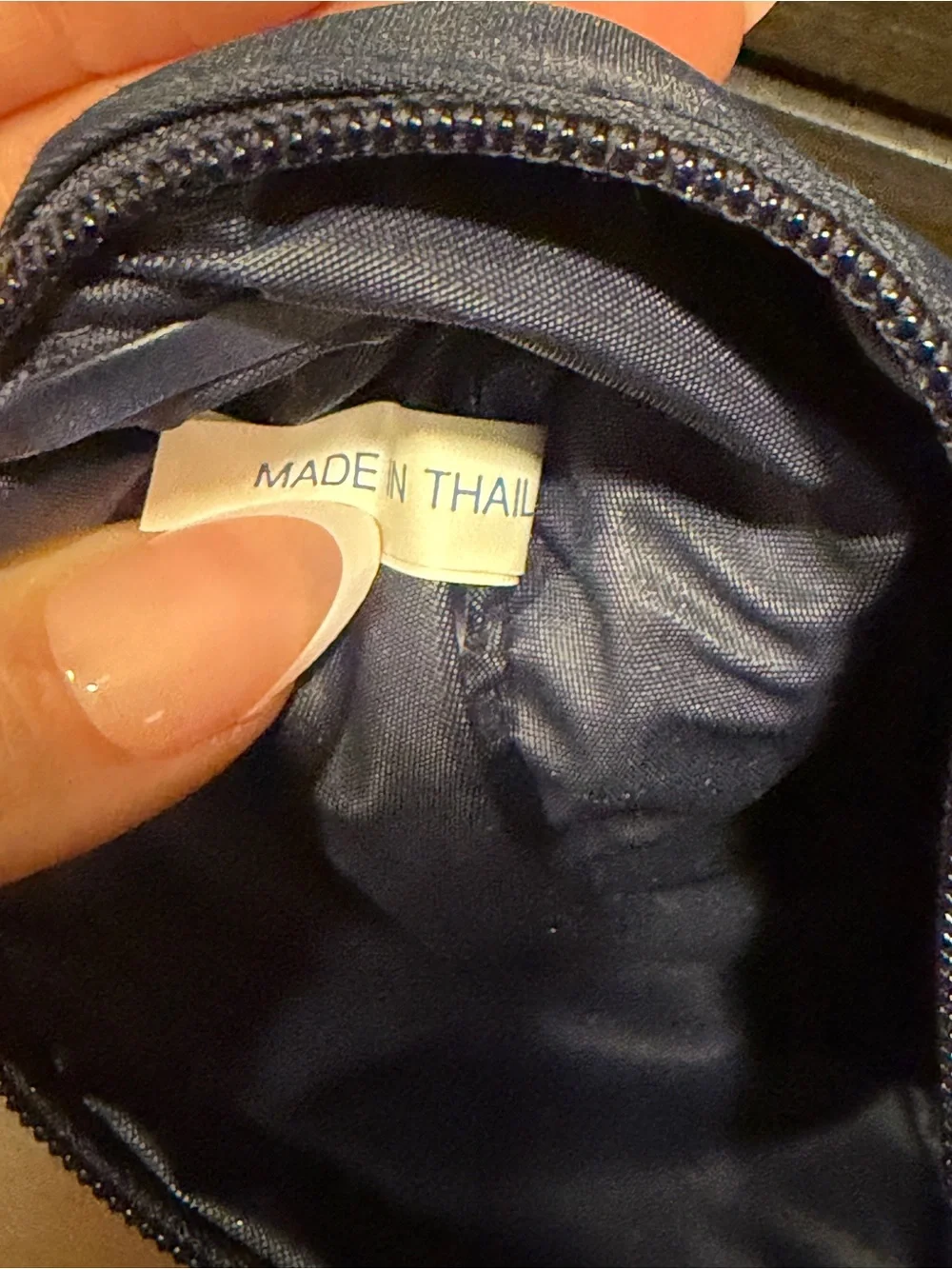 Dior Navy and Cream Cosmetic Pouch with Gold Logo Plaque